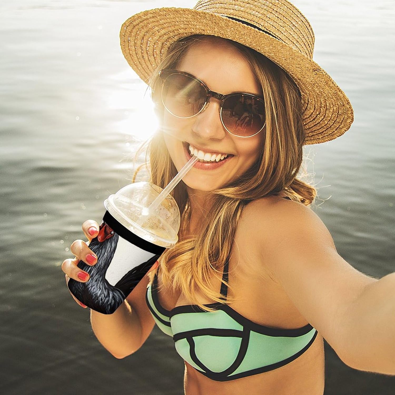 3 Pack Neoprene Cup Sleeves, Stretchy Reusable Drink Cup Cover Universal