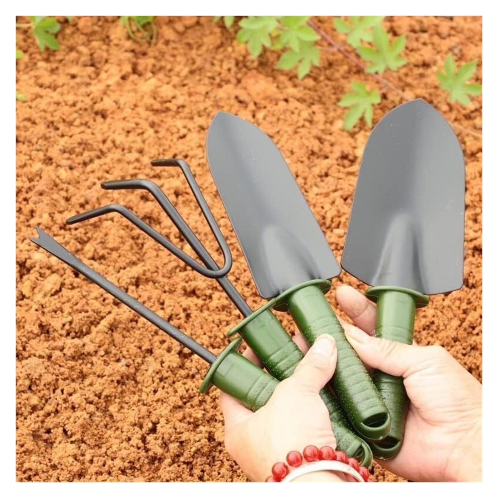 Juego de paleta de herramientas de jardín, tenedor de jardín, paleta de jardín, 4 piezas, kits de mano de jardinería, accesorios de jardín, herramienta de mano de jardín, herramientas de mano de jardi