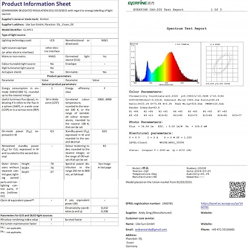 Miniatura 11 de Kintion Luz nocturna, luz nocturna LED portátil regulable de 8 colores, lámpara de luz recargable de 1800 mAh, cuidado de los ojos suave, blanco
