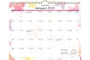 2024 AT-A-GLANCE Watercolors Monthly Wall Calendar