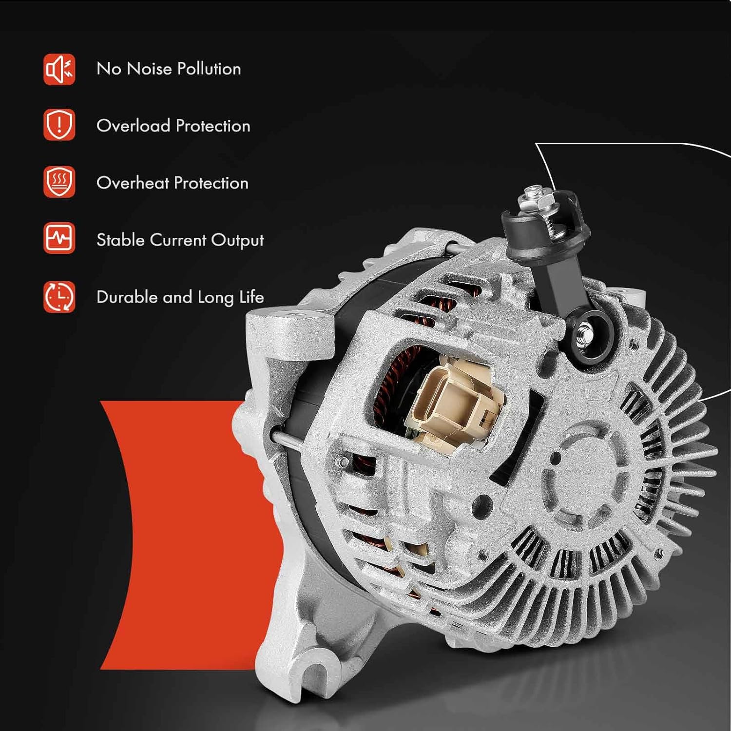 A-Premium Alternator Compatible with Ford F-450 Super Duty/F-550 Super Duty, Expedition, F53, F59 & Lincoln Navigator, 12V 175A 6-Groove Pulley Clockwise, Replace# BL1T-10300-BA, BL1T-10300-BB