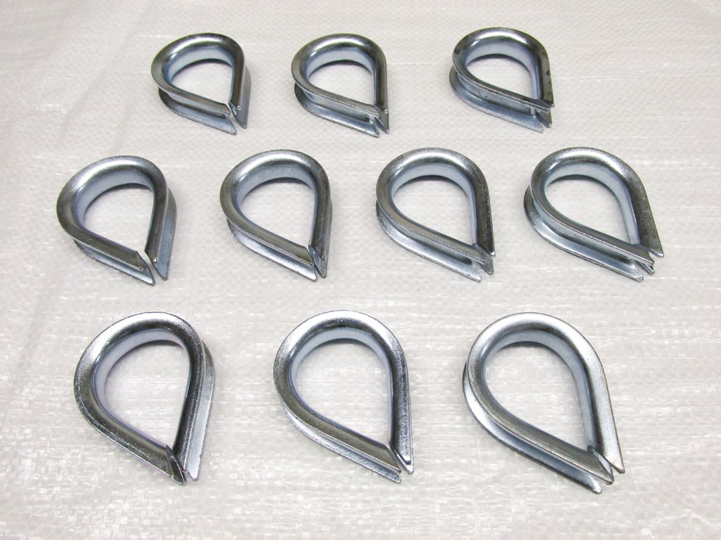 16MM Wire Rope Thimbles x10 - Galvanised Steel Commercial Loop