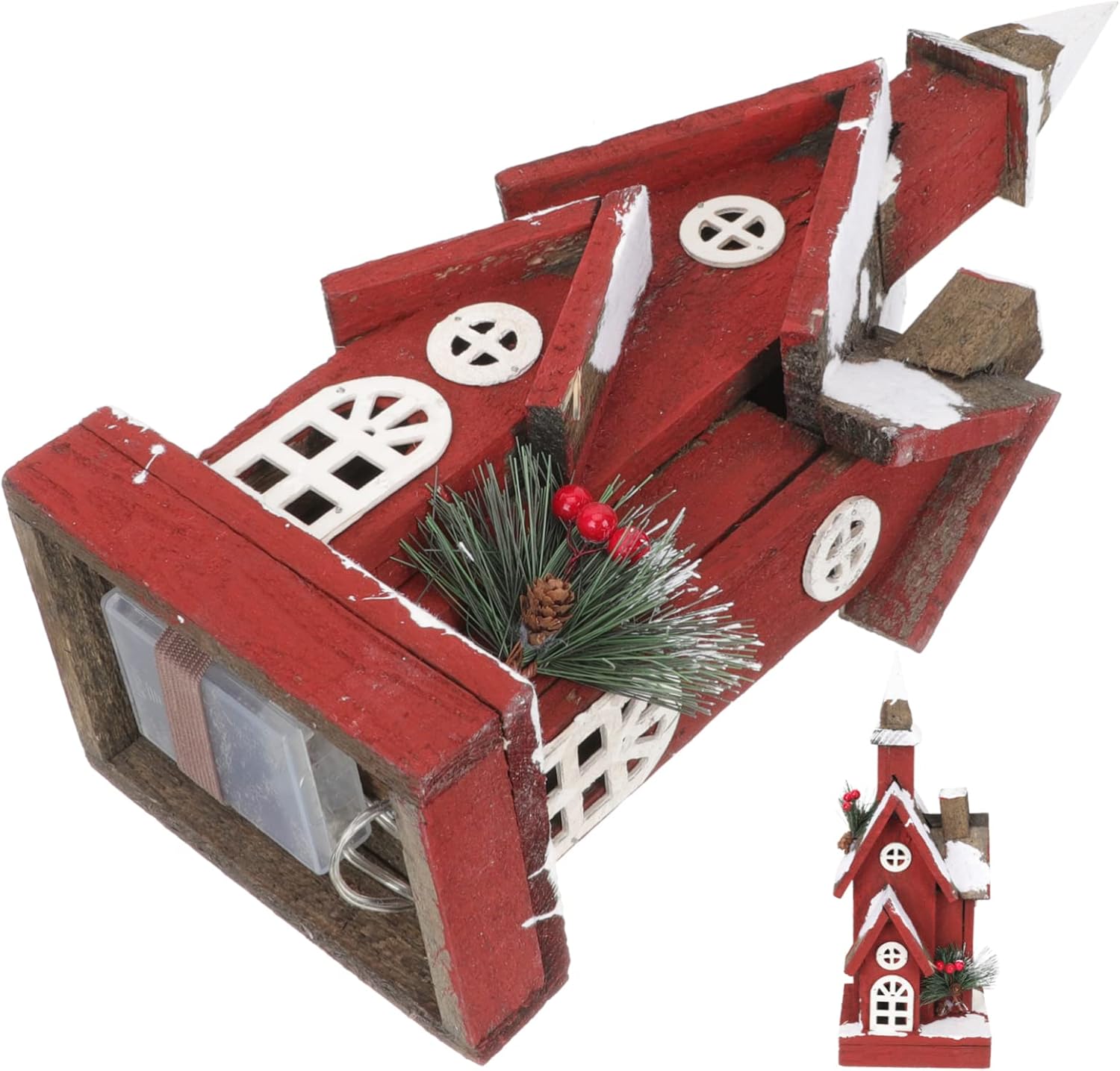 Glowing House Christmas Decor Lighted Cottage Ornament for Festive Indoor Decoration for Xmas Tree and Holiday Celebrations