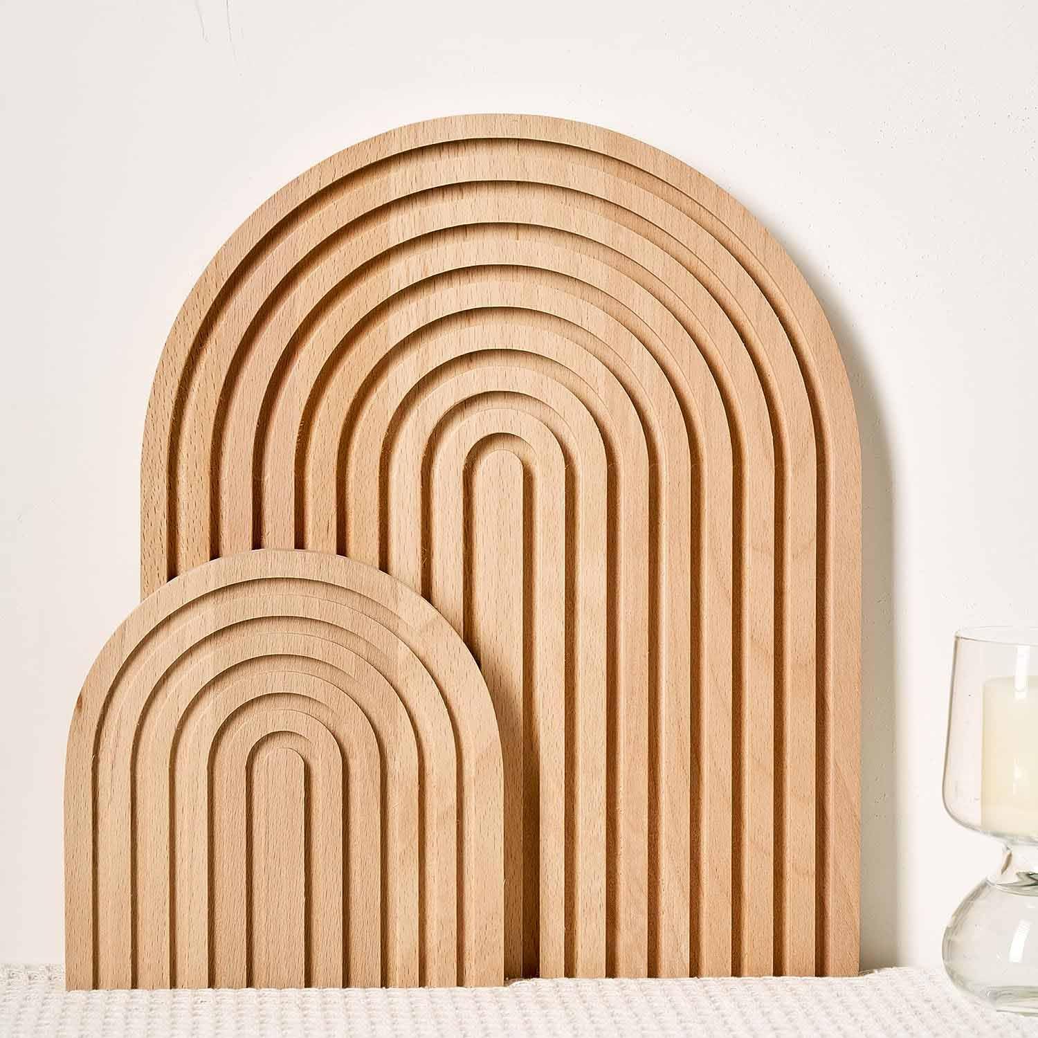 Plateaux bohème arc-en-ciel en bois, cadeau idéal de crémaillère