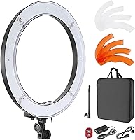 Neewer 18-Inch 55W Dimmable Ring Light 5500K 240 LEDs with Color Filters for YouTube TikTok Photography Selfies