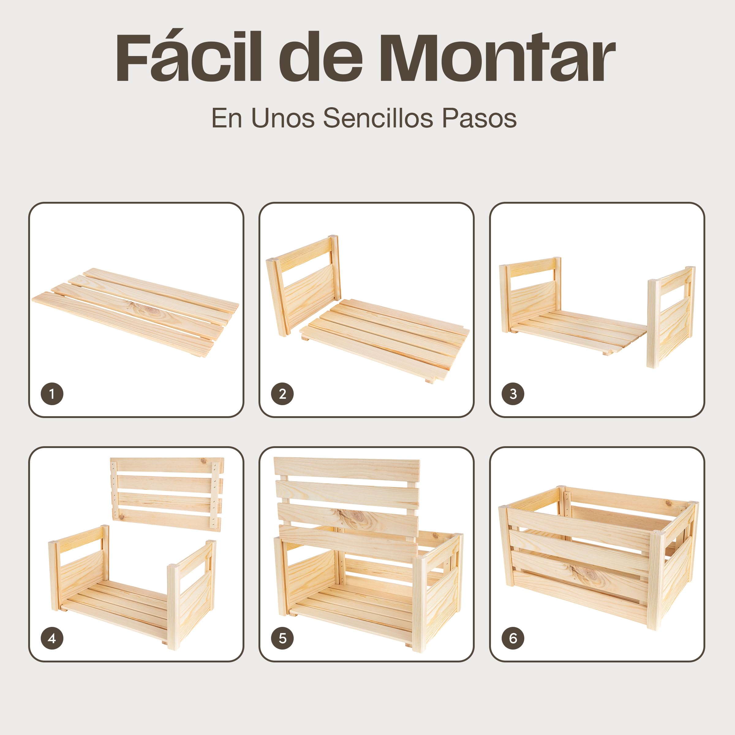 Creative DECO Caja de Madera para Montar | 68 x 29,5 x 4,5 cm