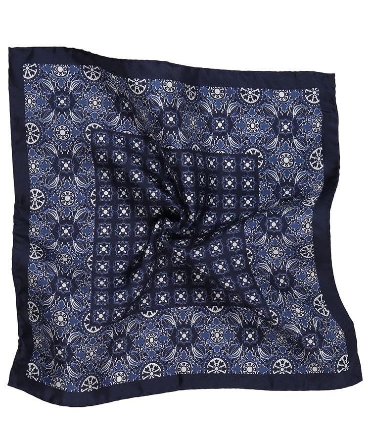 Image of Italian 100% Silk Pocket Square, Premium Small Batch Accessory for Men, 32x32 cm (12.5''x12.5''), One Side Print