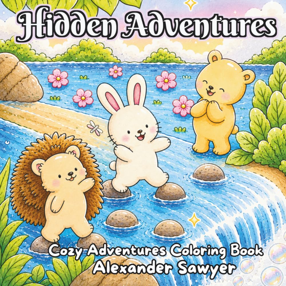 Hidden Adventures: A Cozy Magical Forest Coloring Book Featuring Cute Woodland Animal Friends, for All Ages. (Cozy Adventures Coloring Book)