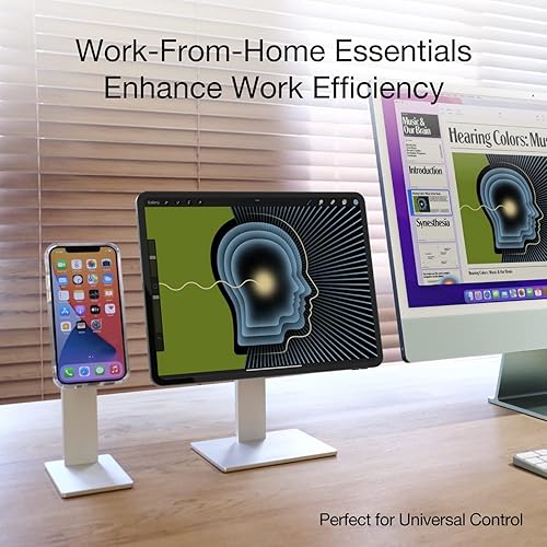 Miniatura 8 de AluDisc Pro - Soporte magnético de aluminio para teléfono de escritorio de 360 con inclinación giratoria, ángulo de rotación y ajuste de altura de