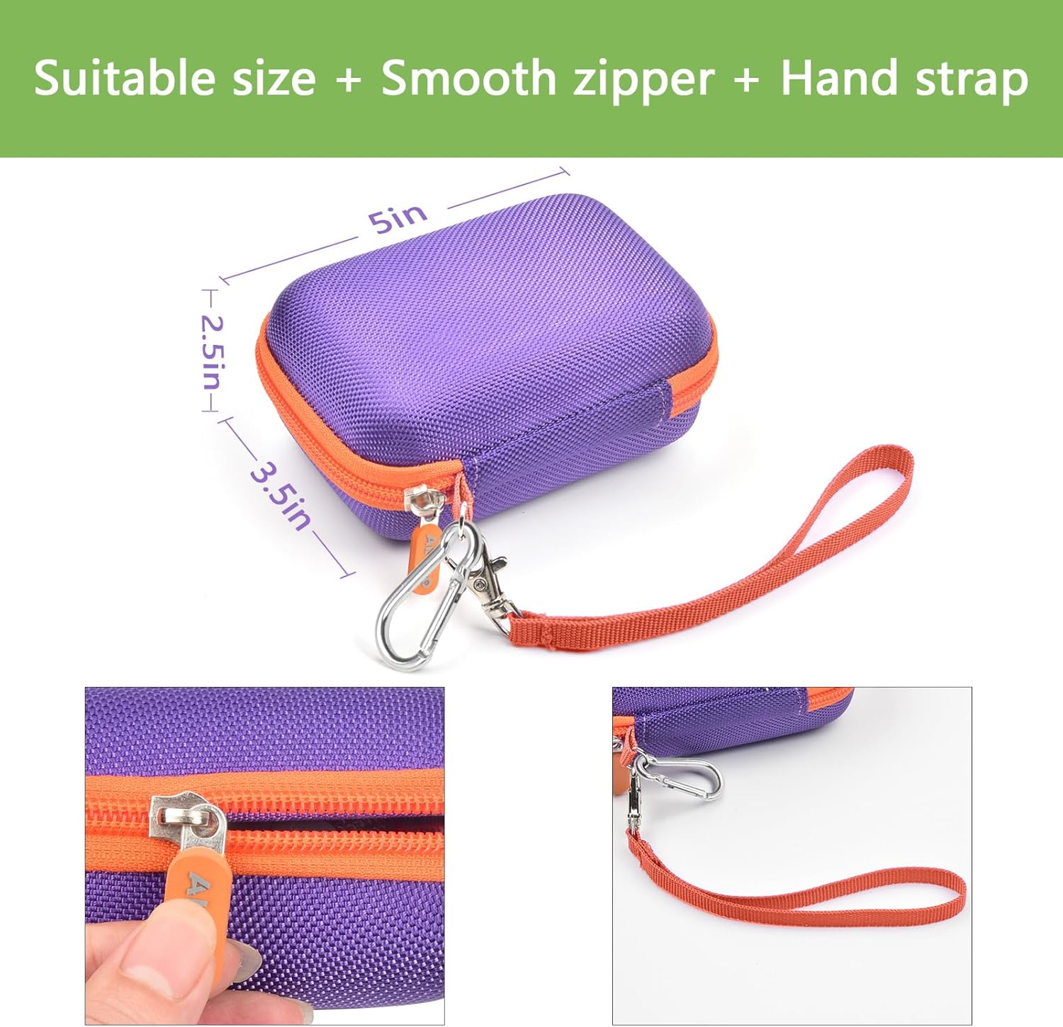 Carrying Case Compatible with JBL Go 4 - Portable Bluetooth Speaker Box Pro Sound, Also for Go 3/Go3 Eco/Go2 Waterproof Mini Wireless Speakers - Case Only (Purple) - Image 3