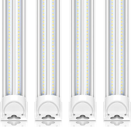 Miniatura 17 de Barrina - Luminarias LED para tienda de 2.4 m, 100 W, 15,000 lm, 6500 K, superbrillantes en color blanco, enlazables, con cubierta transparente