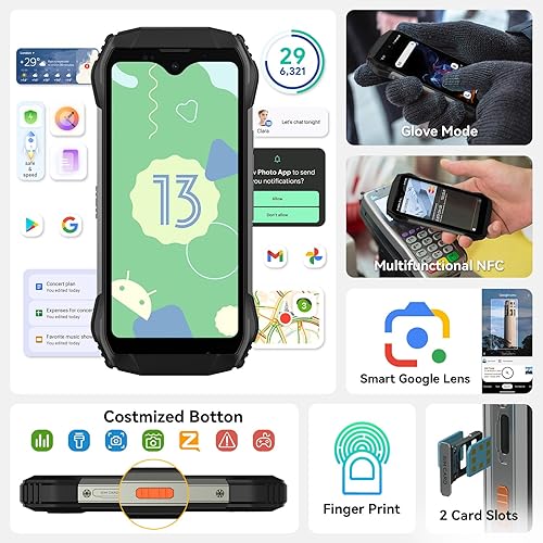 Miniatura 3 de Blackview Teléfono inteligente resistente N6000 2023, teléfono pequeño y resistente de 4.3 pulgadas, 16 GB+256 GB Helio G99 6 nm, Android 13, Dual