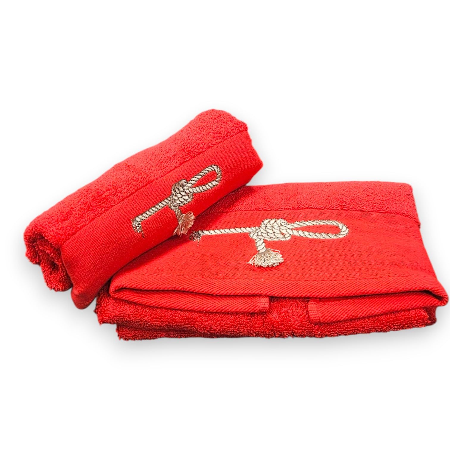 Ensemble 2 serviettes de bain 100% coton motif nœud marin une idée cadeau idéale