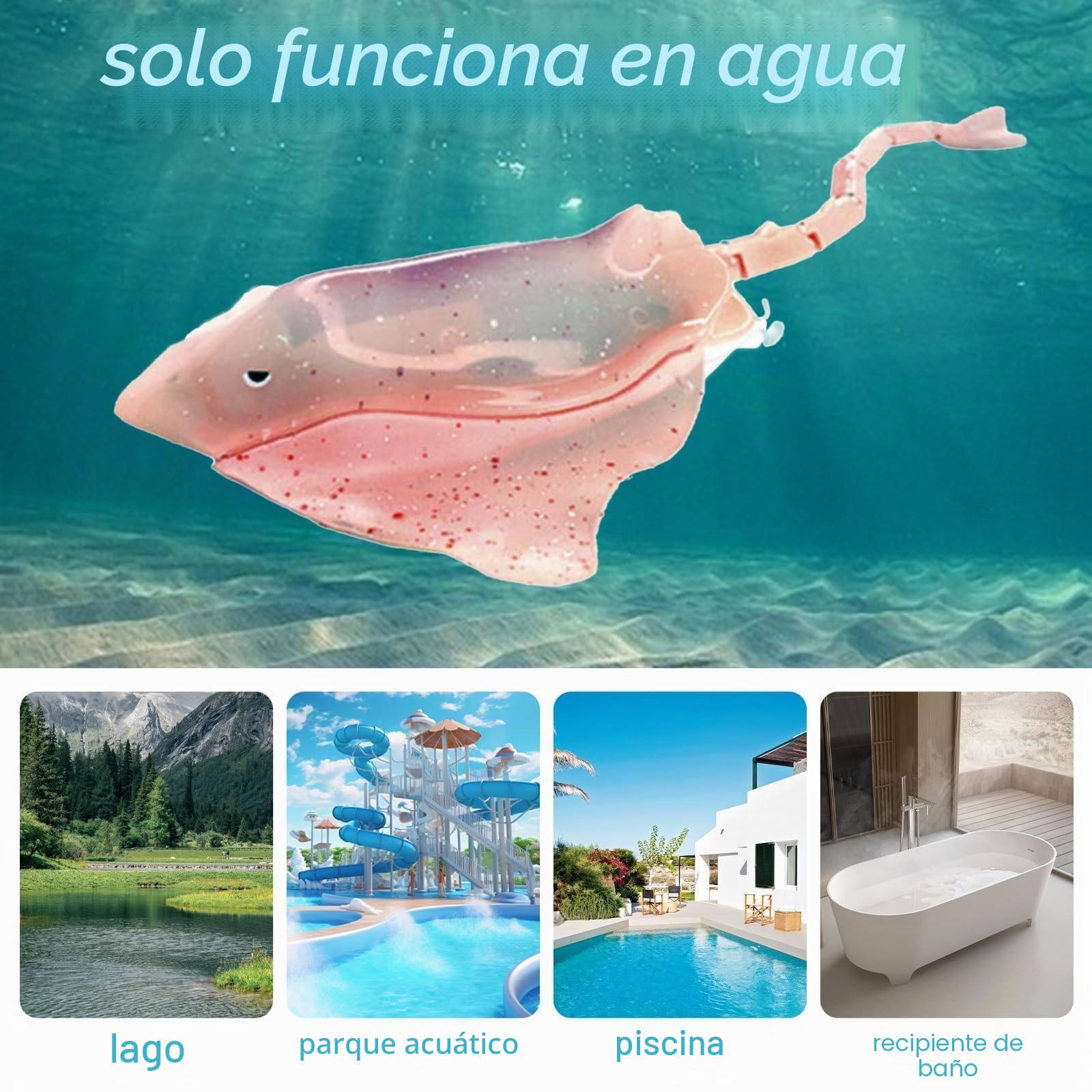 Tiburón Teledirigido Impermeable Para Piscina – Control Remoto 2.4 GHz Con Cargador