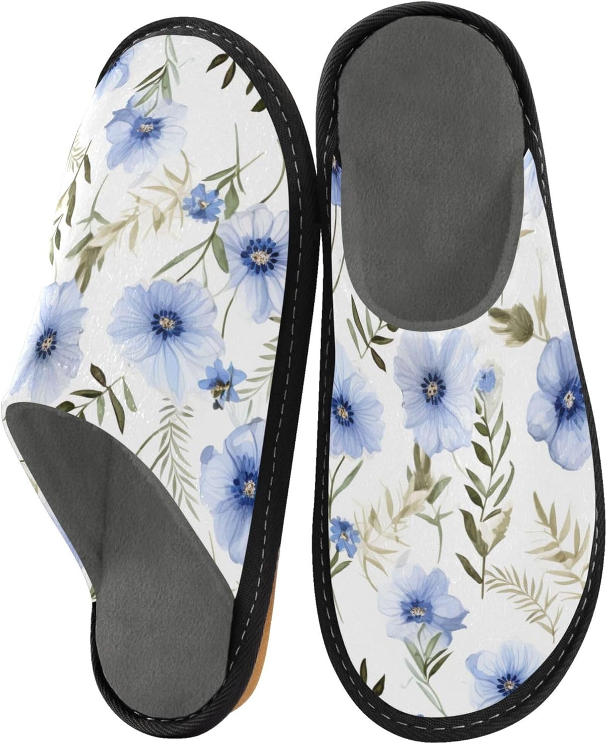 Flower House Slippers – Cozy Fuzzy Slippers for Guests, Washable & Disposable, Perfect for Shoeless Home, Spa & Hotel Use A111208