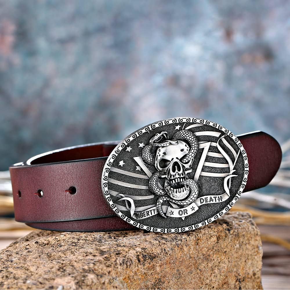 KDG Western Cowboy Novel Skull Belt Buckle Vintage Cross Kneeling Man Belt Buckle American Flag Belt Buckle for Men Women - Image 5