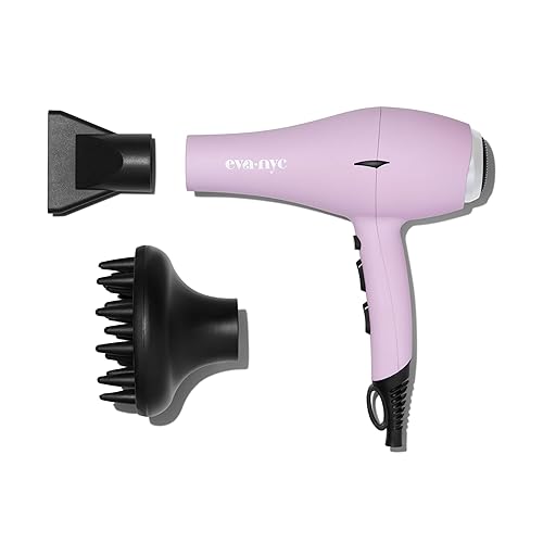 Eva NYC Healthy Heat Pro-Lite - Secador de pelo, secadora de pelo ligera con infrarrojos lejanos, 2 velocidades y 3 sopladores de calor para
