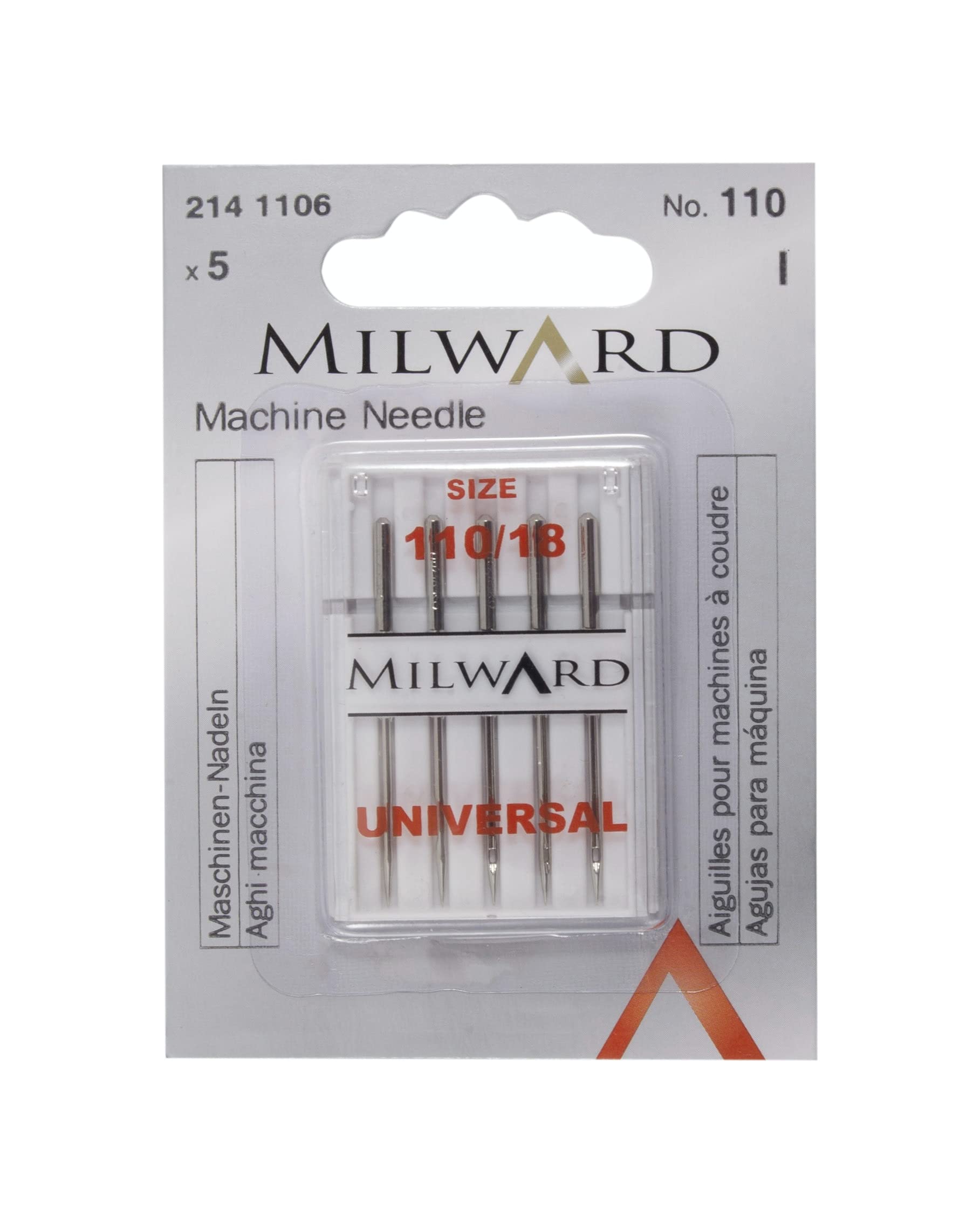 Milward Forbici Ricamo Dimensioni Testa Piatta 80, scelte (Aghi per Macchine da Cucire