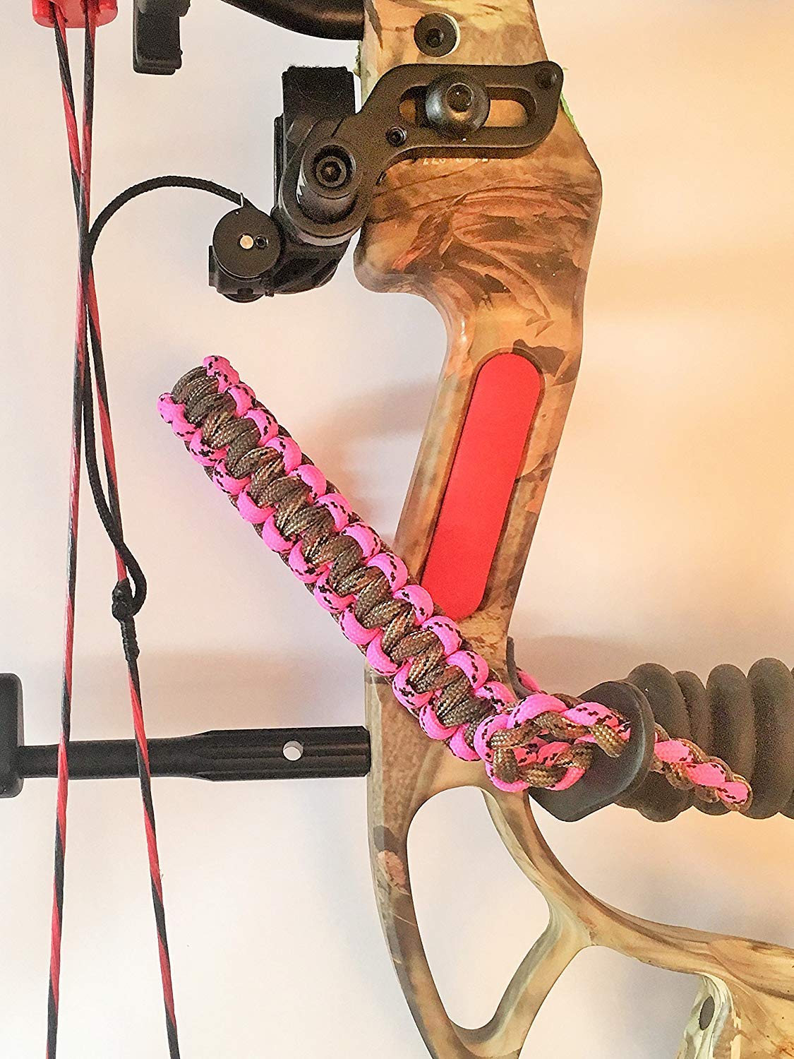 Dziesięć punktów Gear Sling 550 Survivalowy węzeł łuczniczy na nadgarstek, polowanie, trwała skóra z metalowymi oczkami (wiele opcji kamuflażu), różowy/kamuflażowy