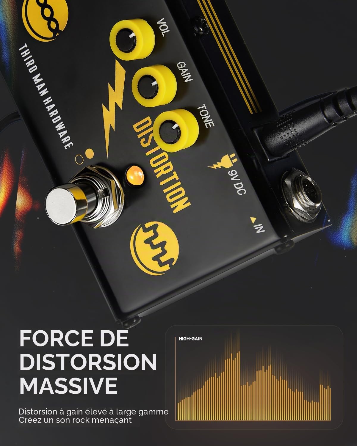 Donner X Third Man Hardware Pédale Multi-effet, Triple Threat 3-en-1 Pédale De Guitare Analogique Distorsion Phaser Pédale Echo Avec Adaptateur Pour Guitare éLectrique