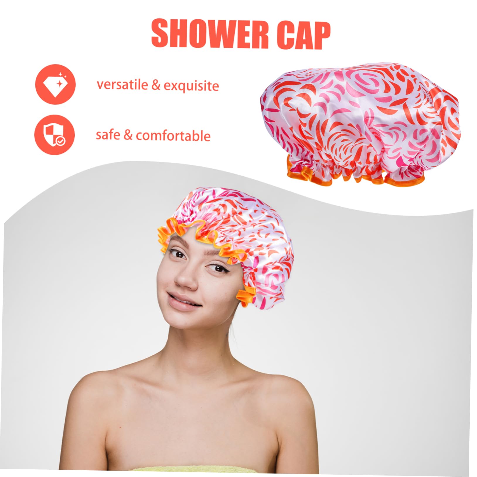 VALICLUD Bonnet de Extra Large Satin Bonnet Réutilisable à Double Couche pour Longs Étanche pour Bain Capillaires