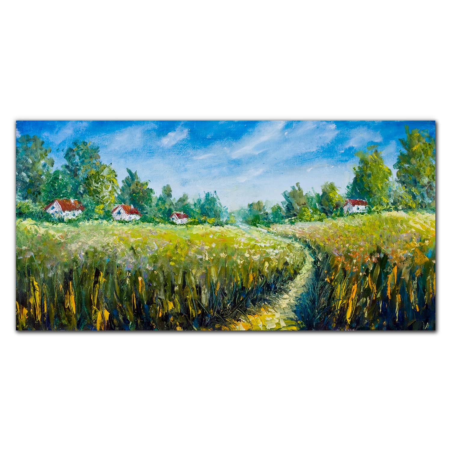Crédence de cuisine paysage d'arbres pour protéger mur des graisses 100x50