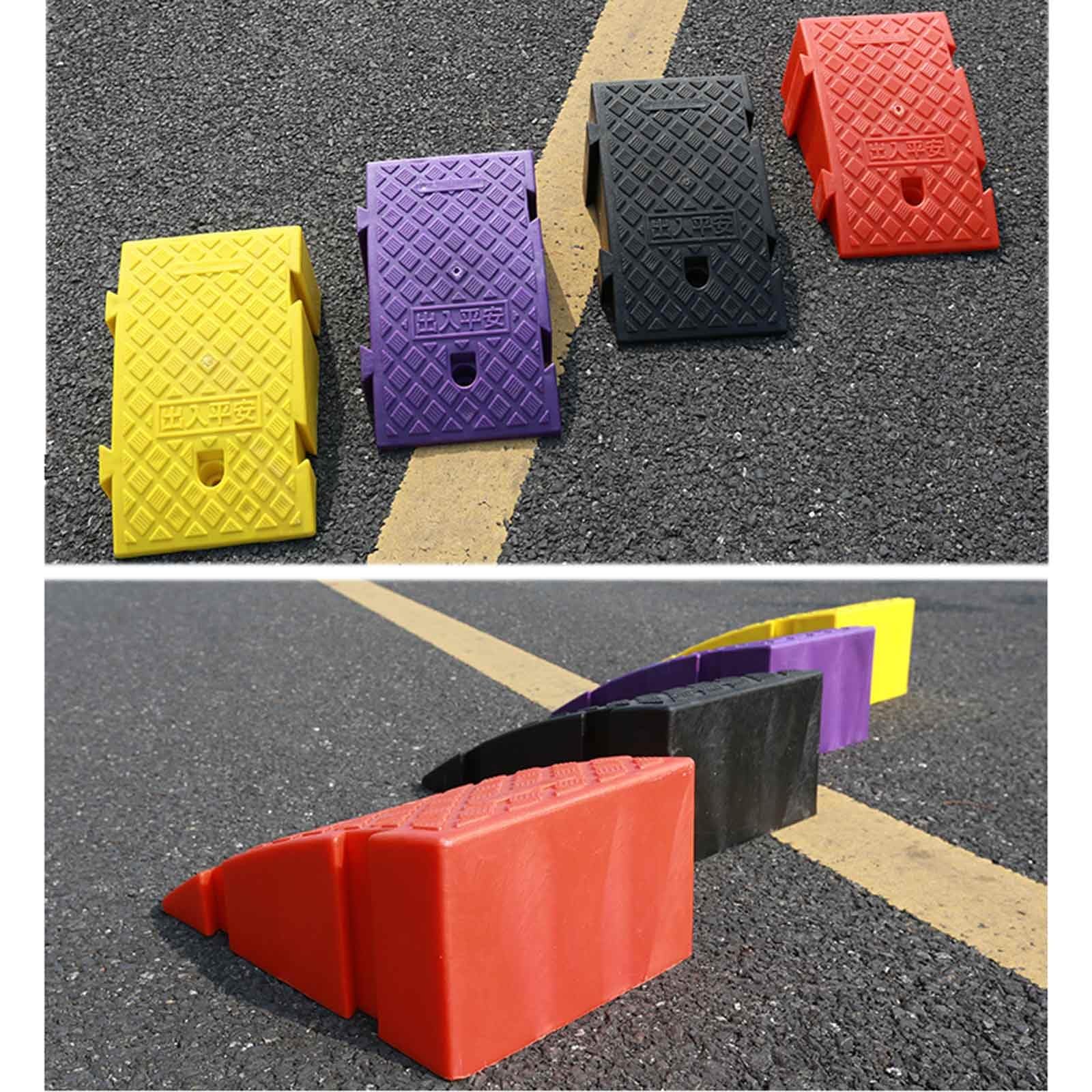 Rampas de Bordillo Rampa Acceso Coche Portátil Rampa de Umbral Antideslizante Rampas para Sillas de Ruedas 1 Paquete para Carretillas Elevadoras Camiones Autobuses Coches(Black,L25xW45xH19cm)