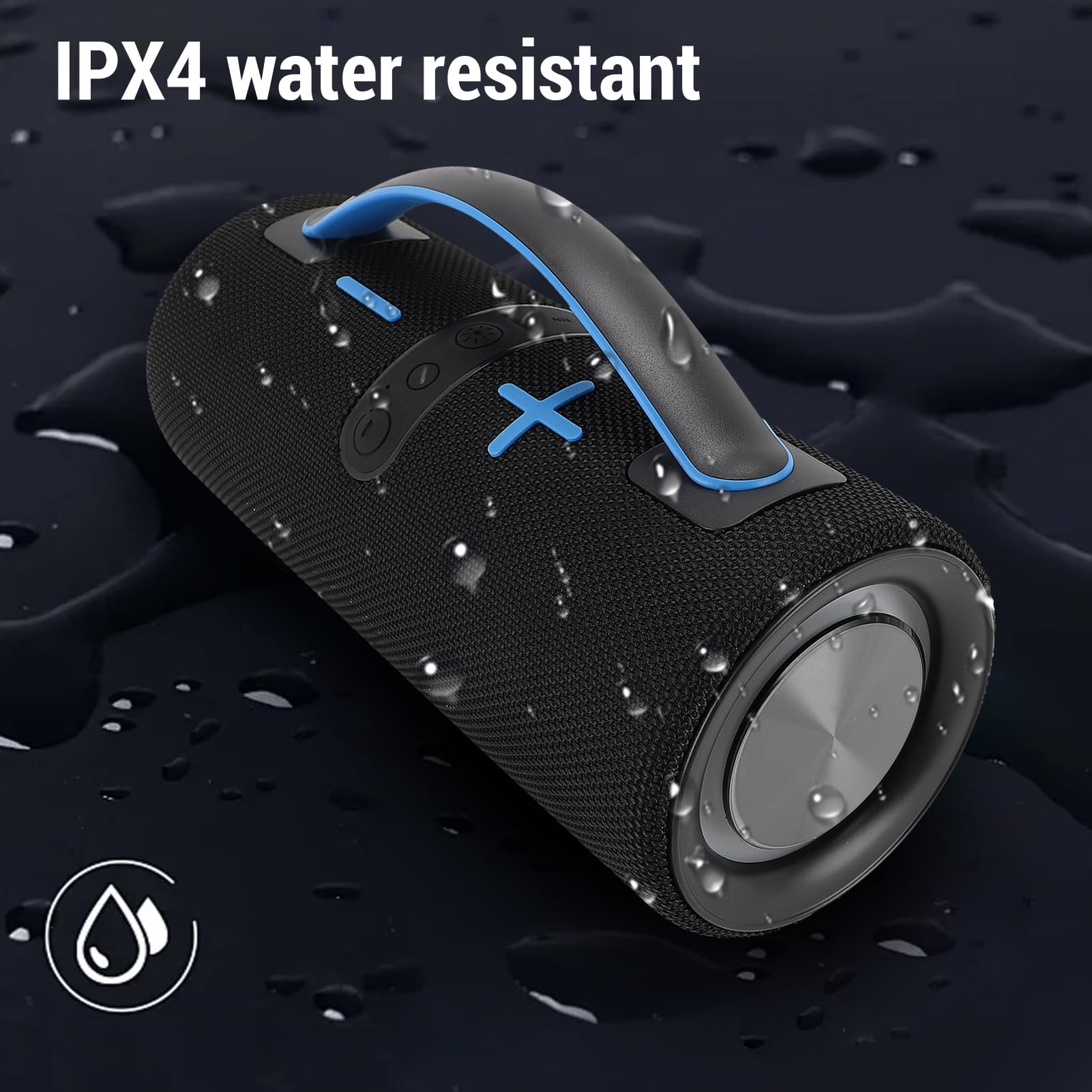 Bezprzewodowy Głośnik Bluetooth, Wodoodporny Głośnik Bluetooth V5.3 IPX4 ze światłami RGB, Wbudowany Mikrofon, Przenośny Głośnik z Uchwytem do Użytku na Zewnątrz, na Basenie, na