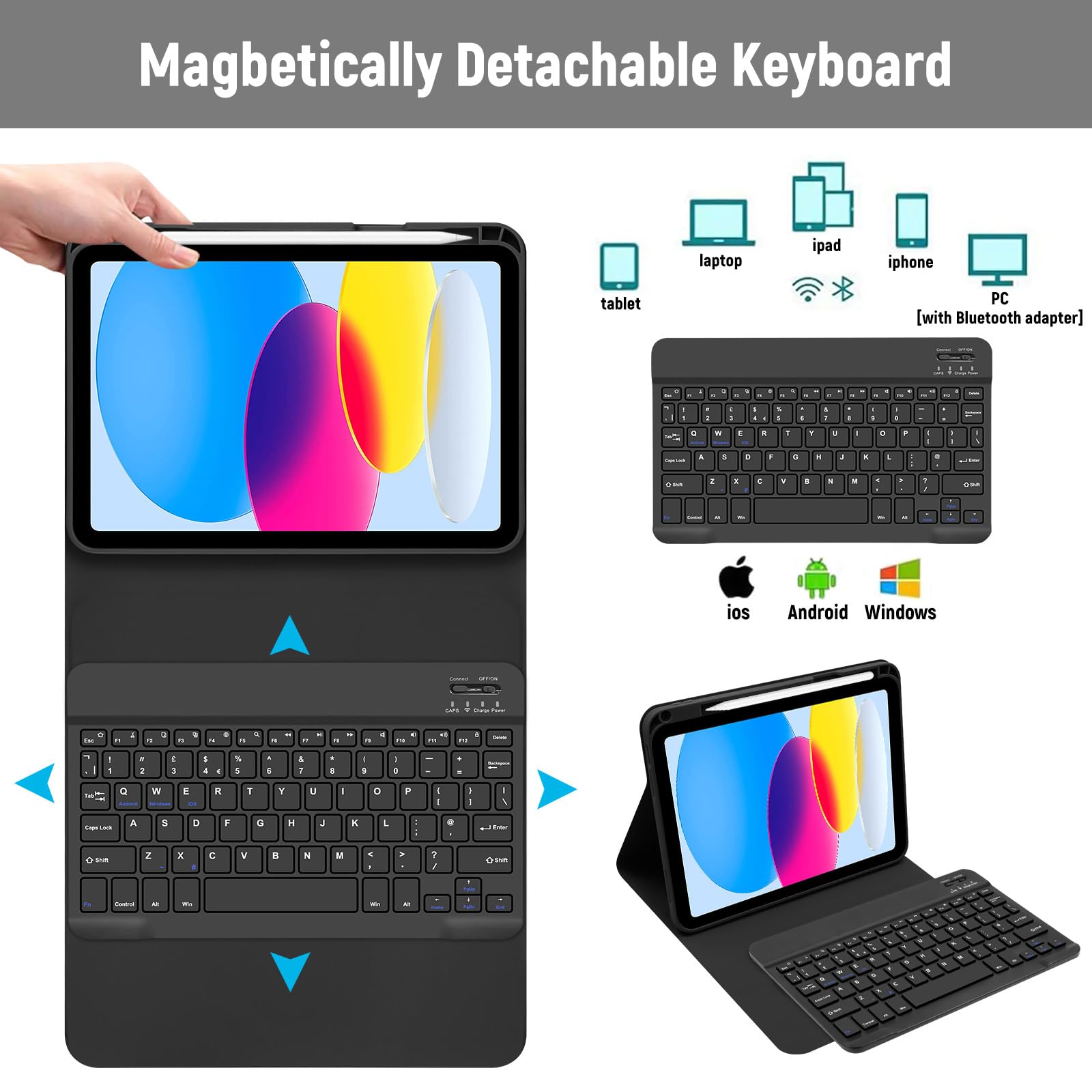 Étui Clavier Blanc Pour IPad 11e Génération Avec Stylet Numérique Find