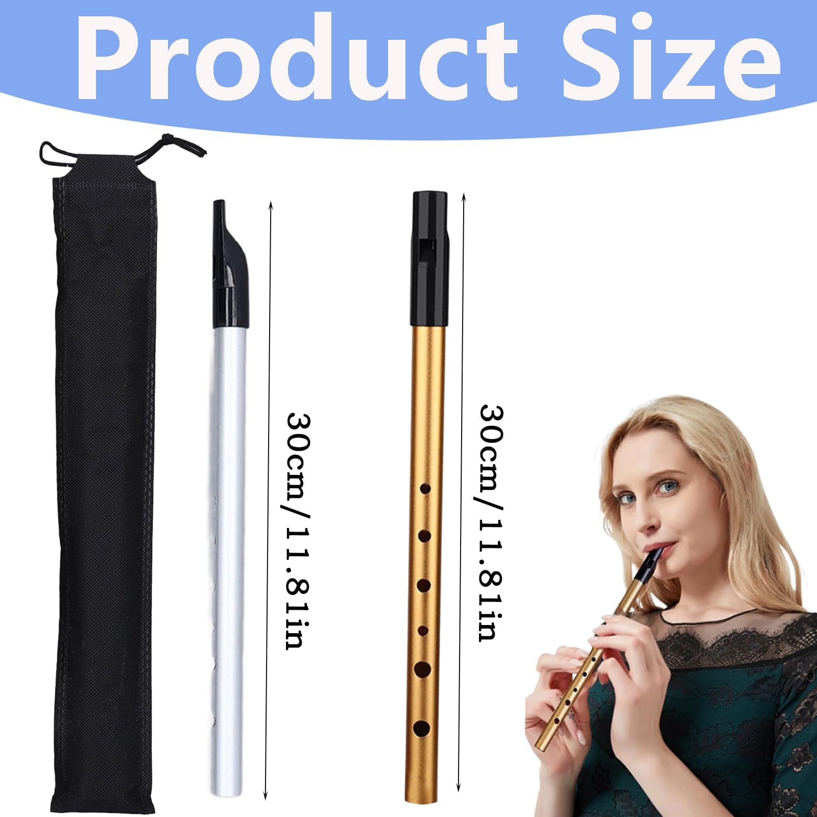 2PCS Tin Whistle in D, Traditional Irish Music Penny Flute Instrument for Beginners Intermediates & Experts Band Performance - Image 2