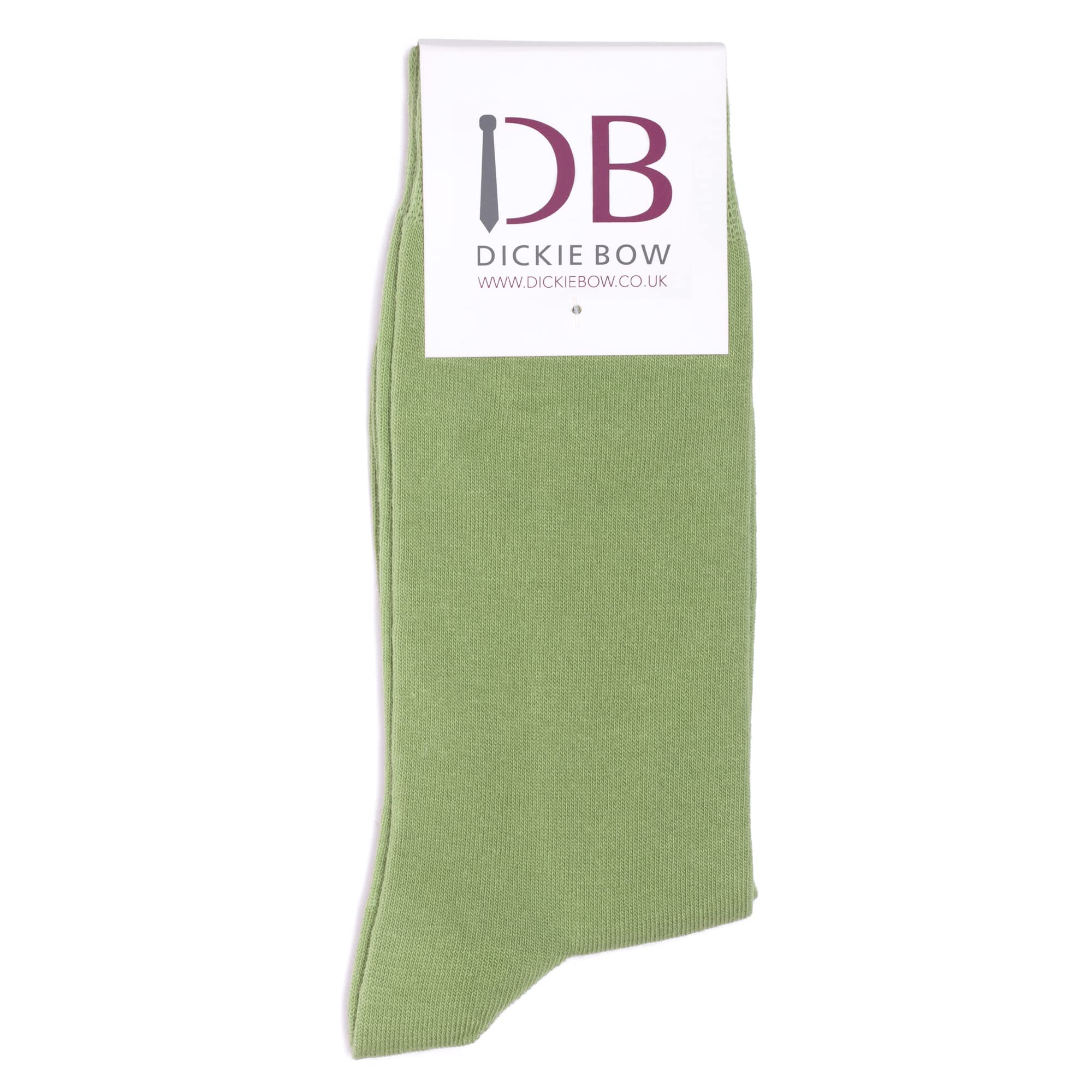 DB Dickie Bow Conjunto de corbata de cuello de mezcla de algodón de lujo para hombre, pañuelo de bolsillo y calcetines a juego (verde salvia) - adecuado para ropa formal, oficina, bodas, fiestas,