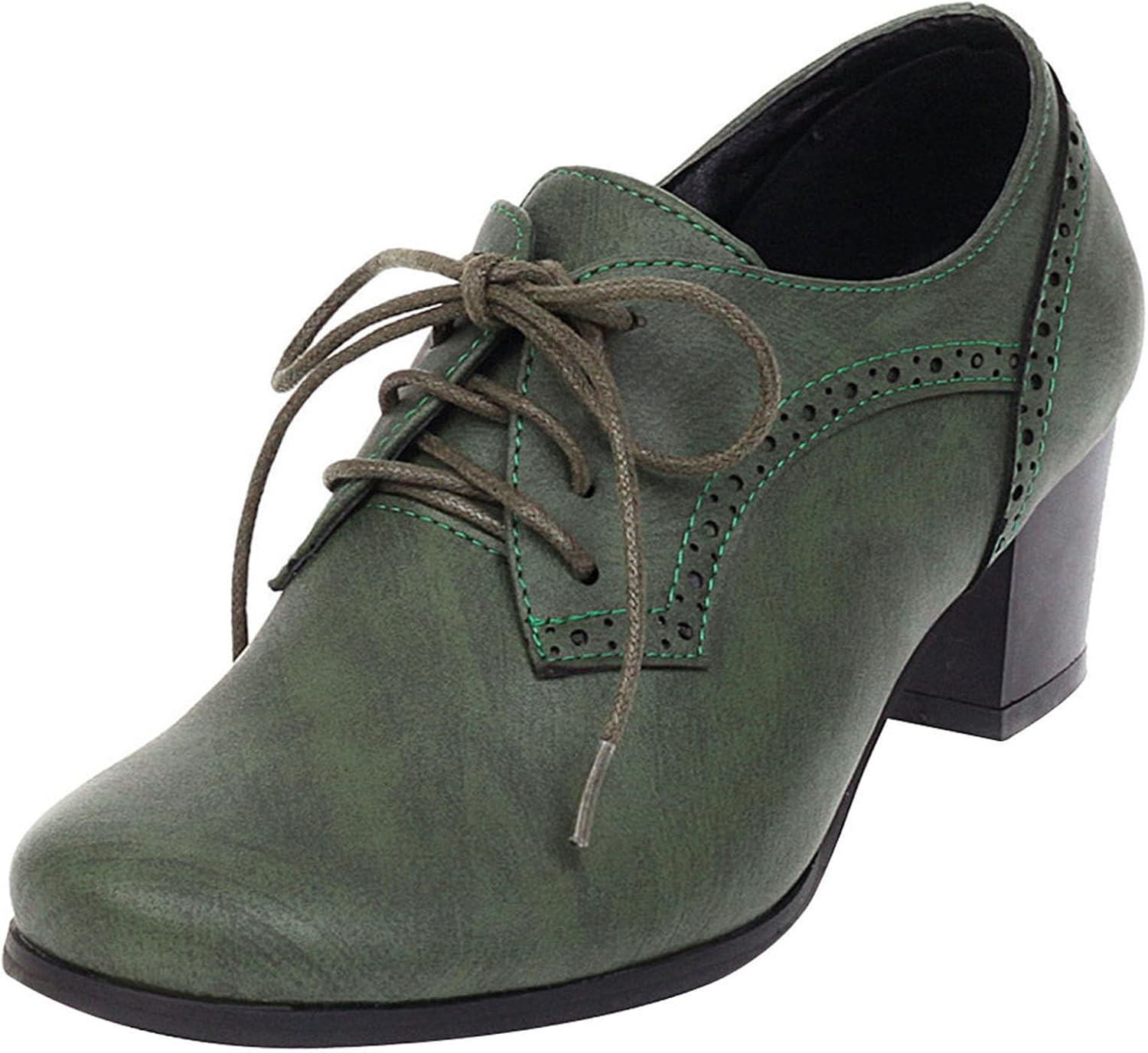 Gicoiz Cuir Verni Oxford Femmes Talons Chunkys Formal Travail