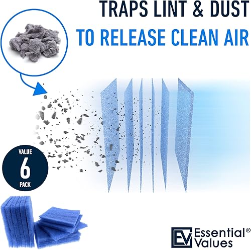 Miniatura 14 de Essential Values Paquete de 12 filtros de repuesto para secadora, compatible con mejor ventilación de ventilación para secadora