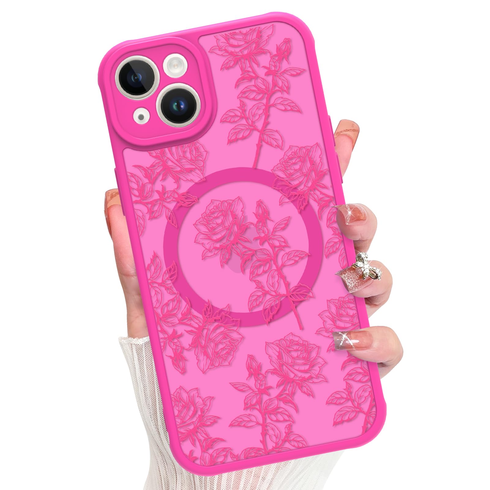 Coque iPhone 15 Pro Max motif fleur rose idée cadeau esthétique - 7