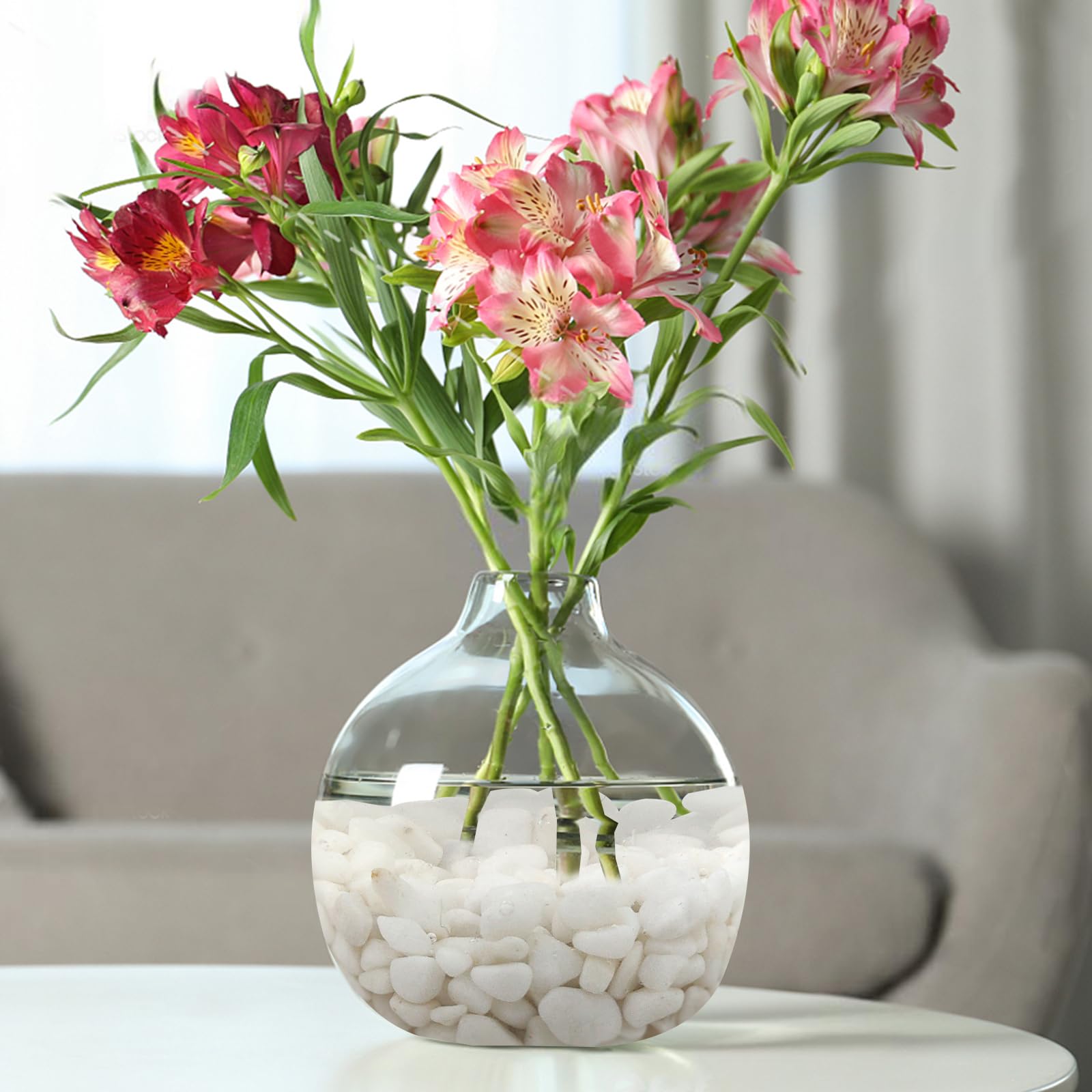 FANTIAN 4,5 kg weiße Kieselsteine für Zimmerpflanzen 3/8 Zoll dekorative weiße Steine Polierte Flussfelsen für Topfpflanzen Vase Kaktus Vogeltränke und Outdoor Garten Landschaftsbau