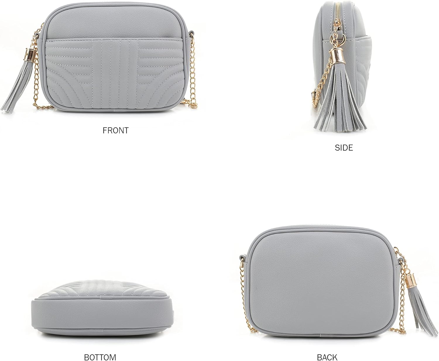 EVVE Quilted Crossbody Bags for Women - Stylish Camera Bag with Tassel - Lightweight Medium Size Shoulder Purse | Quilted, with Tassel, Lightweight, Medium Size - Image 8