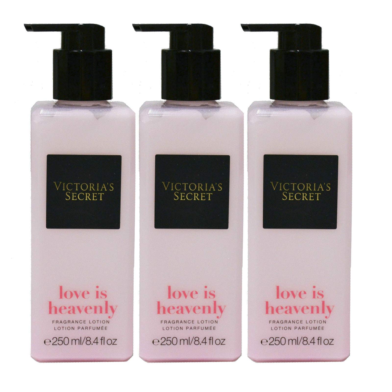 Victoria's Secret Lot of 3 Fragrance Lotion 8.4 Fl Oz Each (Love Is Heavenly)