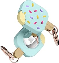 elago Funda Helado Compatible con Apple AirTags Llavero Case - Protección contra Caídas, Llavero con Mosquetón (Rastreo de Perros, Llaves, Carteras), Dispositivo de Seguimiento No Incluido (Menta)