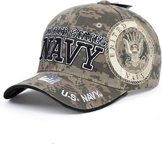 Ashen Fane Navy Premium 6 Panel Adjustable Veteran Baseball Hat