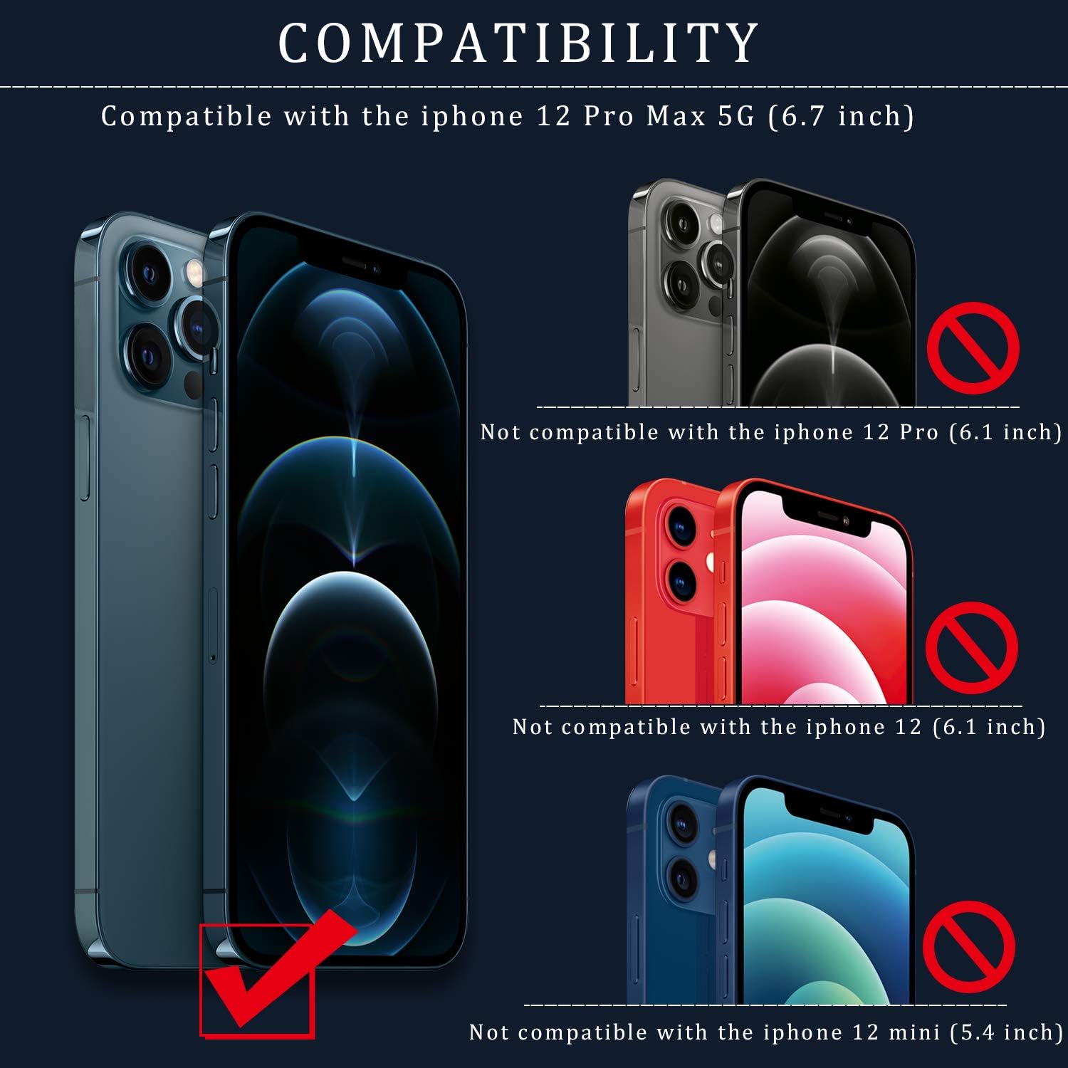 [4 Pack] 2 Pack Screen Protector Compatible With iPhone 12 Pro Max (6.7") + 2 Pack Camera Lens Protector Tempered Glass for iPhone 12 Pro Max, [Easy Installation Frame] [Anti-Scratch] [Bubble Free] - Clear