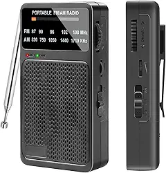 Radio Am Fm Portátil, Radio Portatil Am Fm Fácil de Transportar, 3 Modos de Transporte, Suporte para Reprodução de Fones de Ouvido