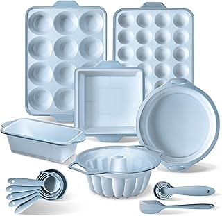 COOK WITH COLOR 17 Pc. Silicone Baking Pan Set - Non-Stick & Easy Clean ...
