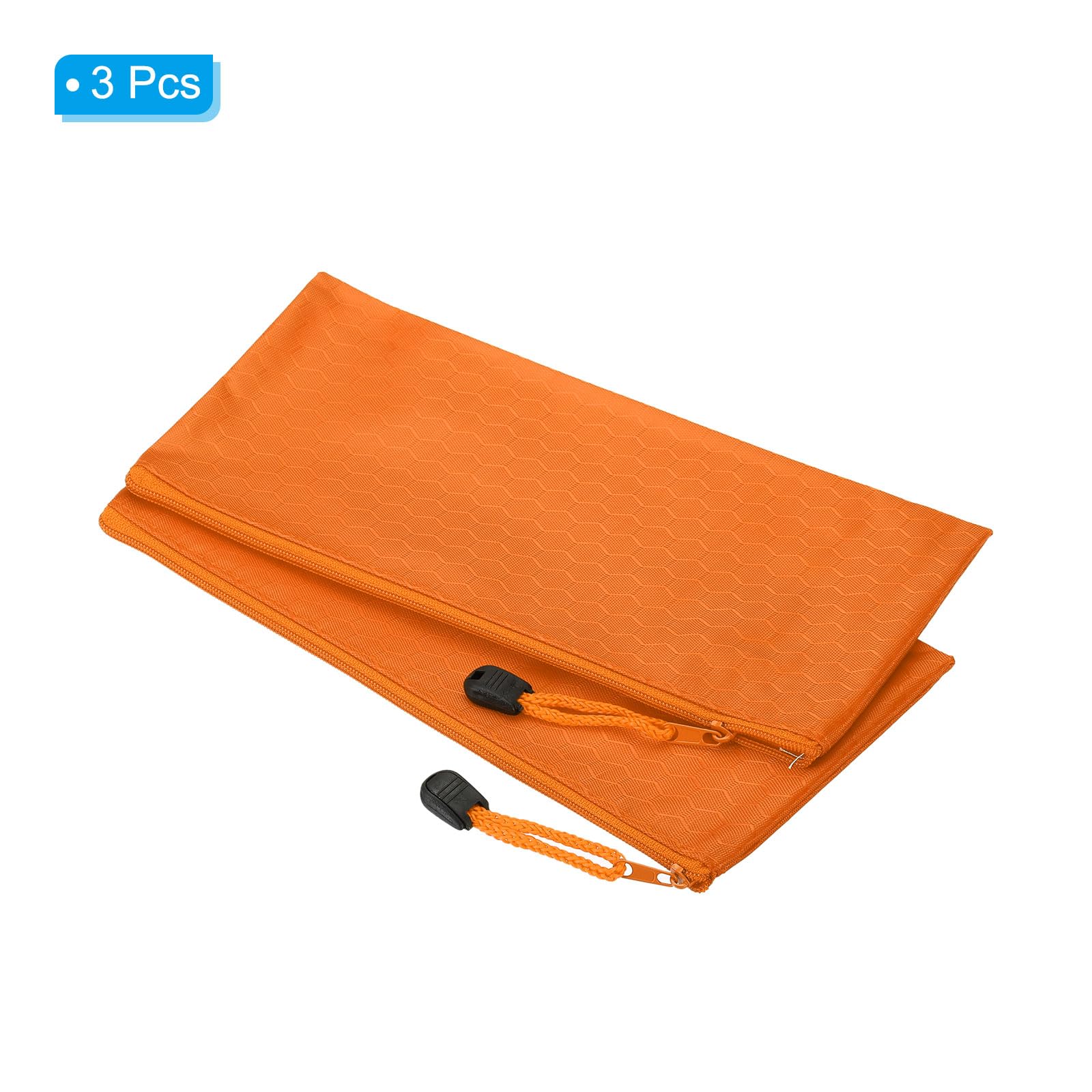 PATIKIL Waterproof Zipper File Bags, 3 Pack A6 Document Holders Pencil Pouch for Office Orange - Image 3