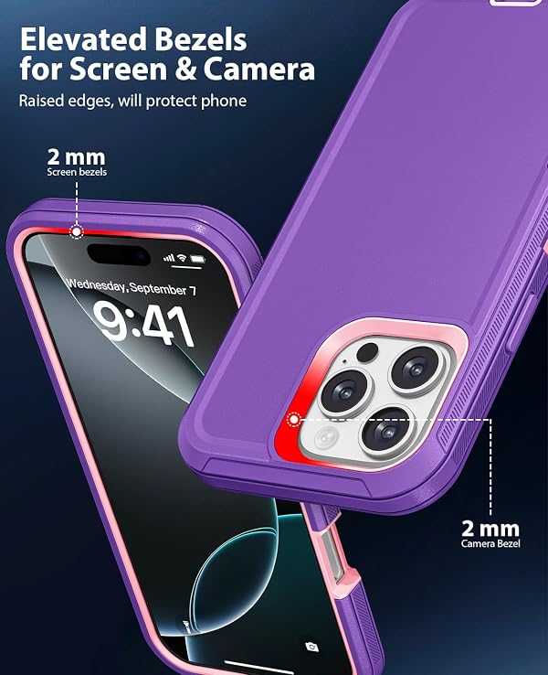 Jelanry for iPhone 16 Pro Max Case Heavy Duty & Rugged Protection - Purple by Jelanry - Used condition - Image 4