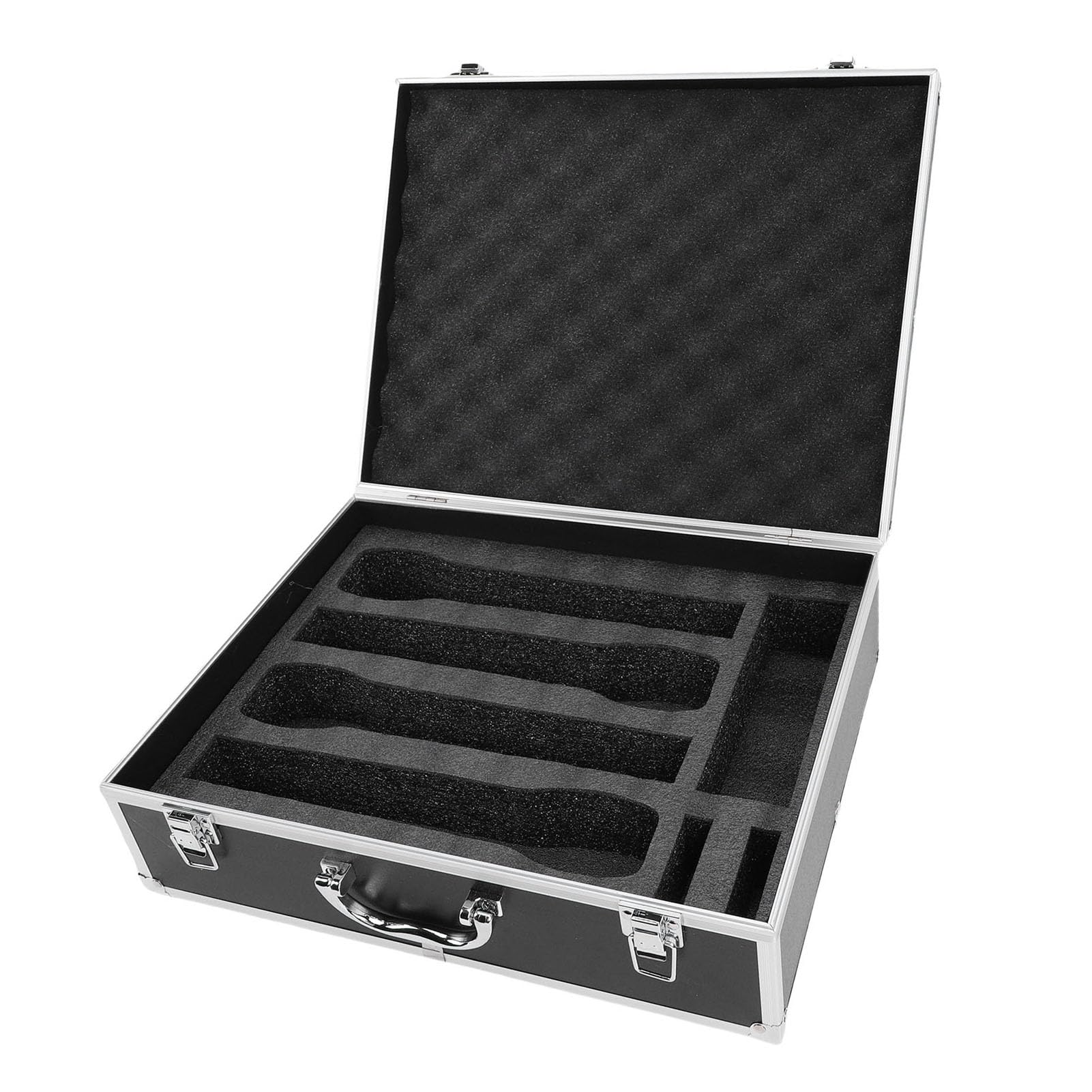 ASHATA Custodia Microfono Wireless Alluminio Lega Dura, Contiene 4 | Hard Shell Carrying Case for Wireless Mic, Shockproof Foam Interior, for Transmitters and Receivers