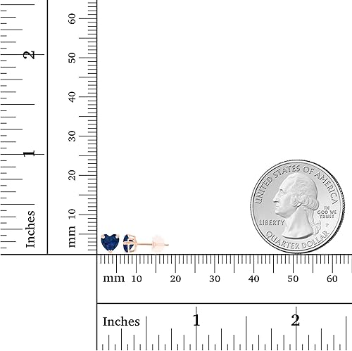 Miniatura 4 de Solid 925 Sterling Silver Gold Plated 5mm Heart Genuine Birthstone Stud Earrings For Women Natural or Created Hypoallergenic Gemstone Stud Earrings