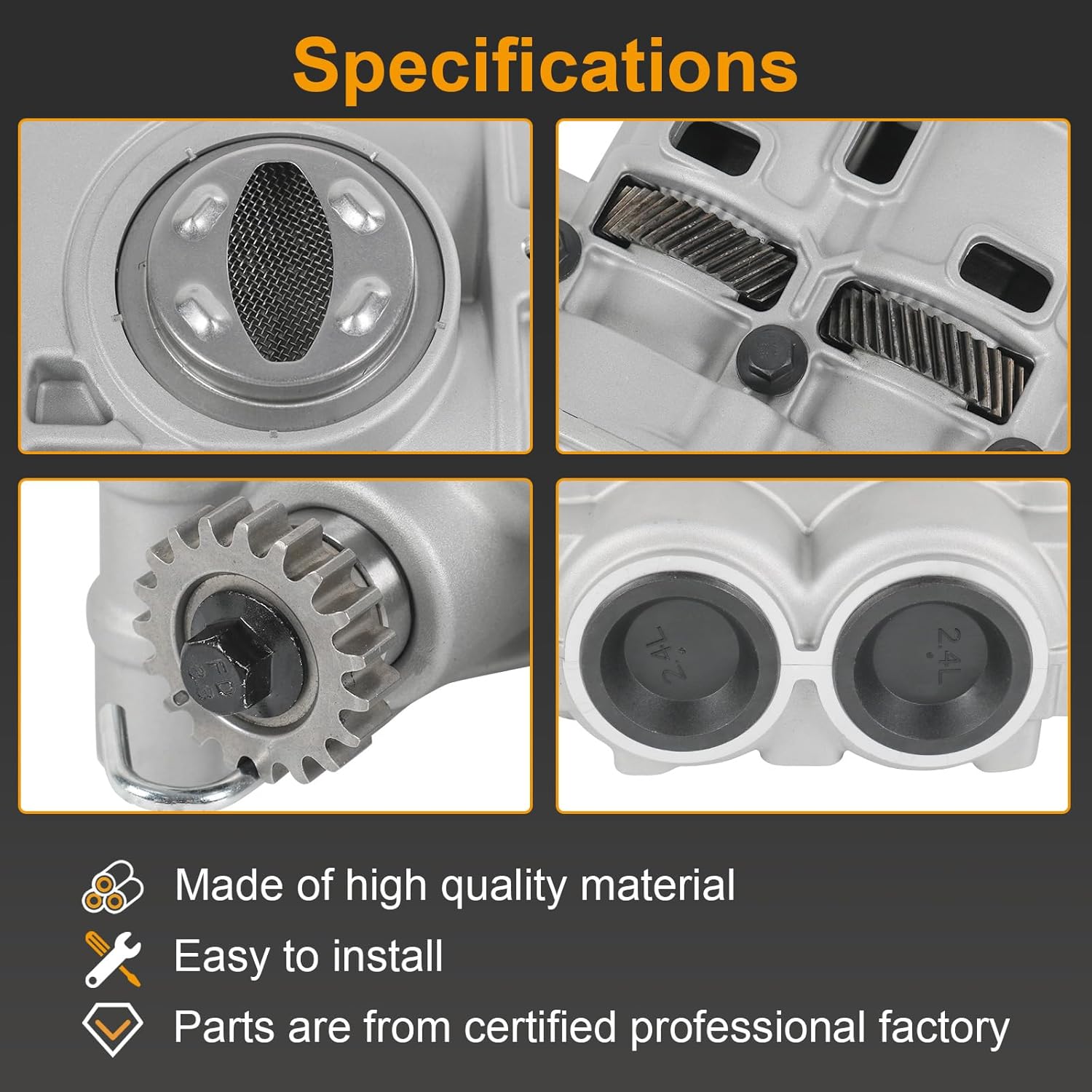 Engine Oil Pump Shaft Balance Assembly 68127987AB Compatible with 2007-2017 Chrysler 200 Sebring ; 2007-2016 Dodge Avenger Journey Caliber 2007-2017 Jeep Compass Patriot 2.4L L4 V330764