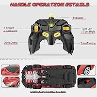 Vista 8 de Auto transformador a control remoto, juguete para niños de 4, 5, 6, 7, 8, 9, 10, 11 y 12 años, auto de juguete