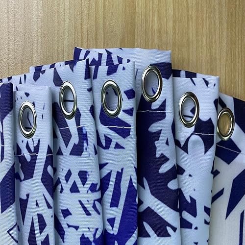 Miniatura 7 de FILMILIL Cortina de ducha de bolas de Navidad, estrella azul y plateada, bola de Navidad, copo de nieve, brillante, romántica, feliz Navidad,