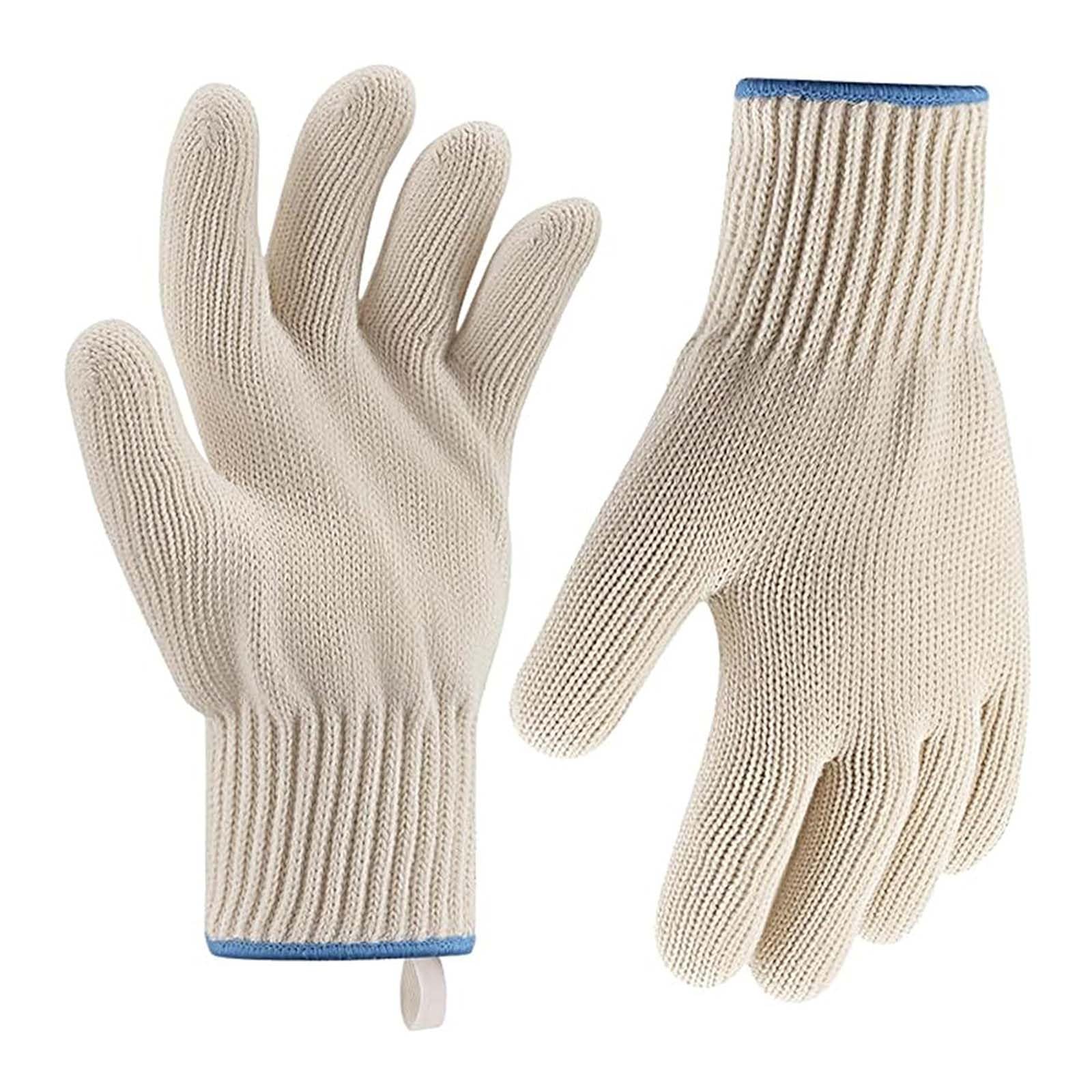 Merzio Oven Gloves Heat Resistant with Fingers - Non-Slip Double Layer Cotton Oven Mitts for Cooking, Baking, BBQ & Grilling - High Temperature Protection Hot Surface Handler (1 Pair)